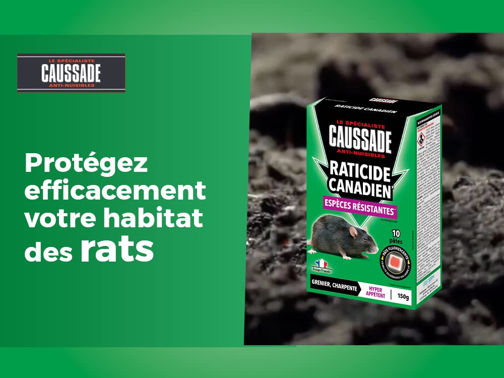 Caussade Anti-Rats raticide 10 pâtes 150 g 1 boîte appétent