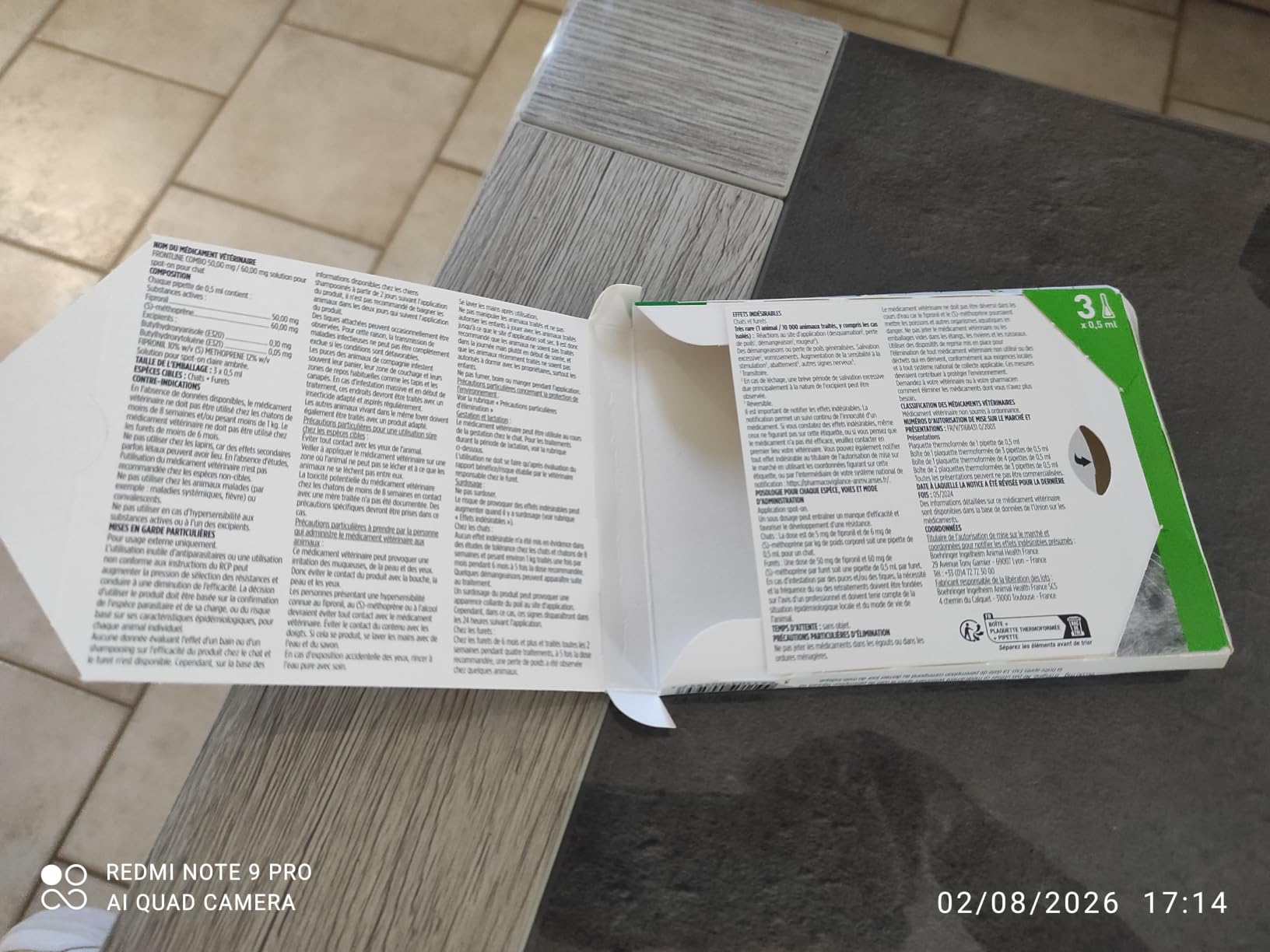 Frontline Combo Chat spot-on antiparasitaire 6 pipettes anti-larves