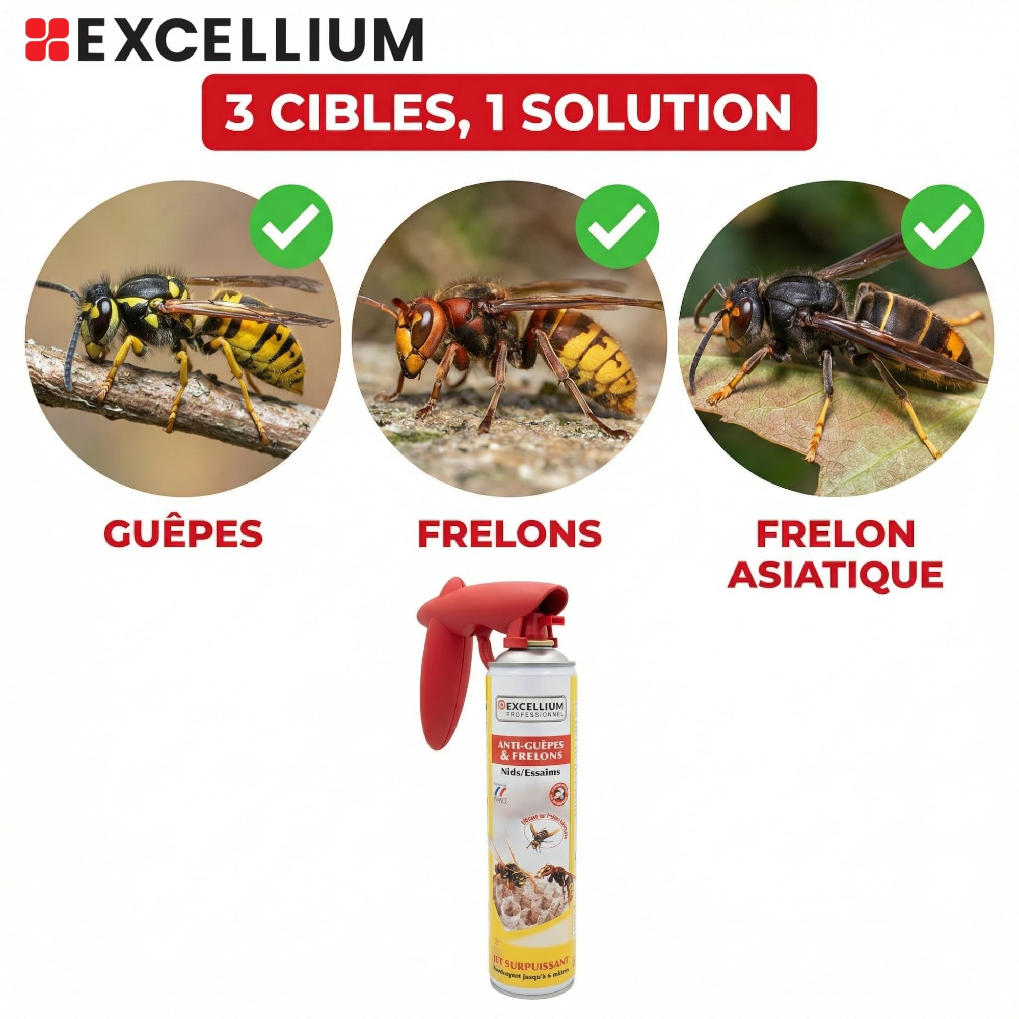 Excellium Professionnel Anti-Guêpes Frelons aérosol 600ml