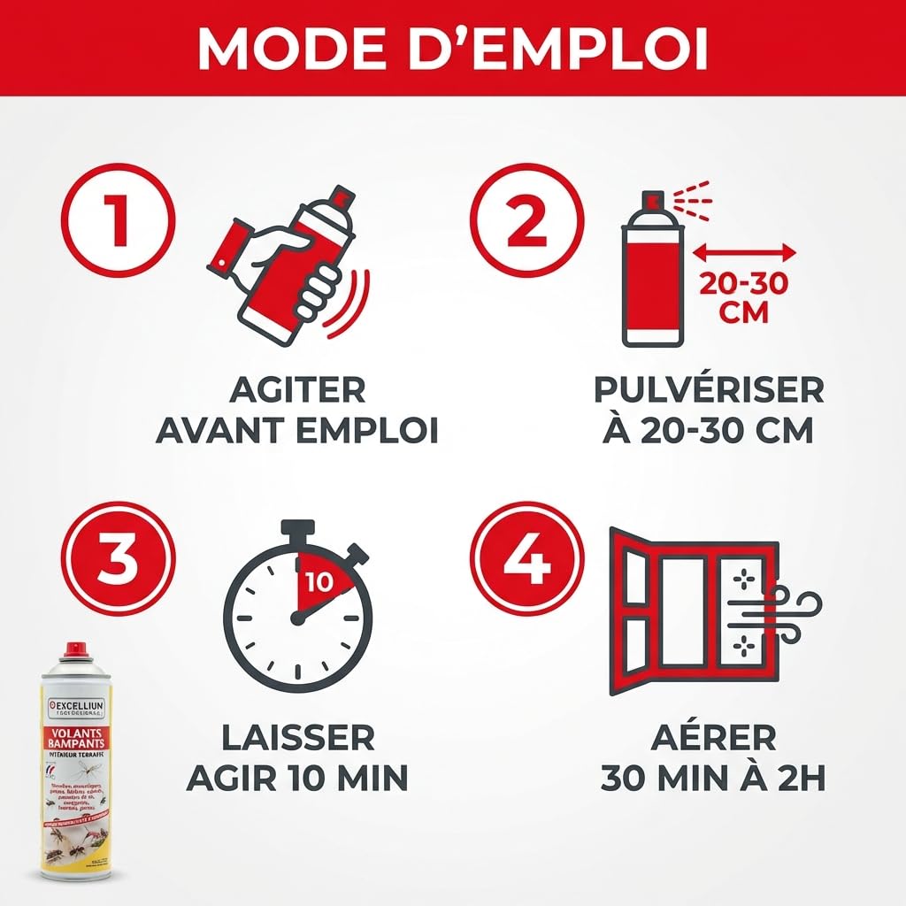 Excellium Professionnel aérosol insecticide 500 ml volants