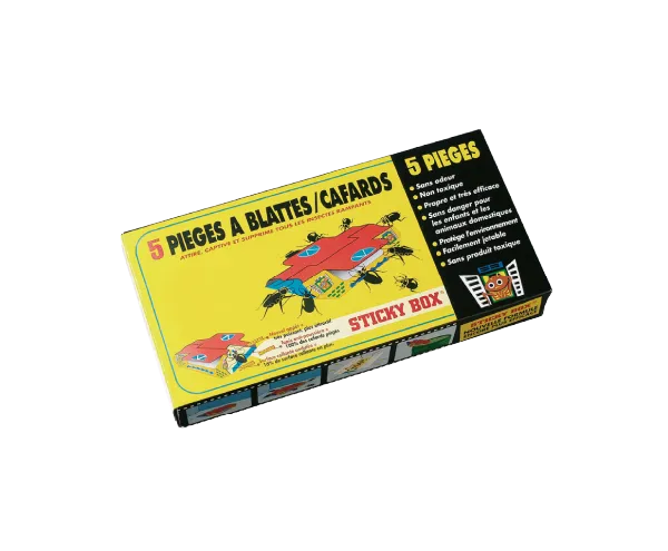 Aurodil Sticky Box piège blattes boîte 5 pièges carton
