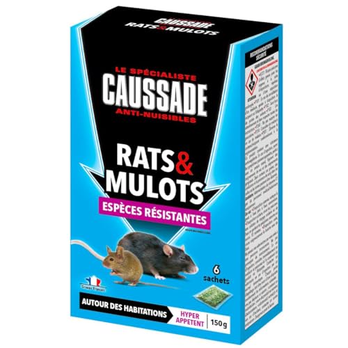 Caussade Anti-Rats & Mulots CARMUC150N raticide céréales 150g résistants