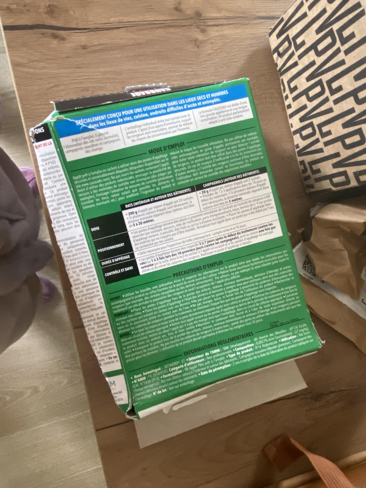Caussade Raticide Canadien pâte anti-rats 40 appâts 400g