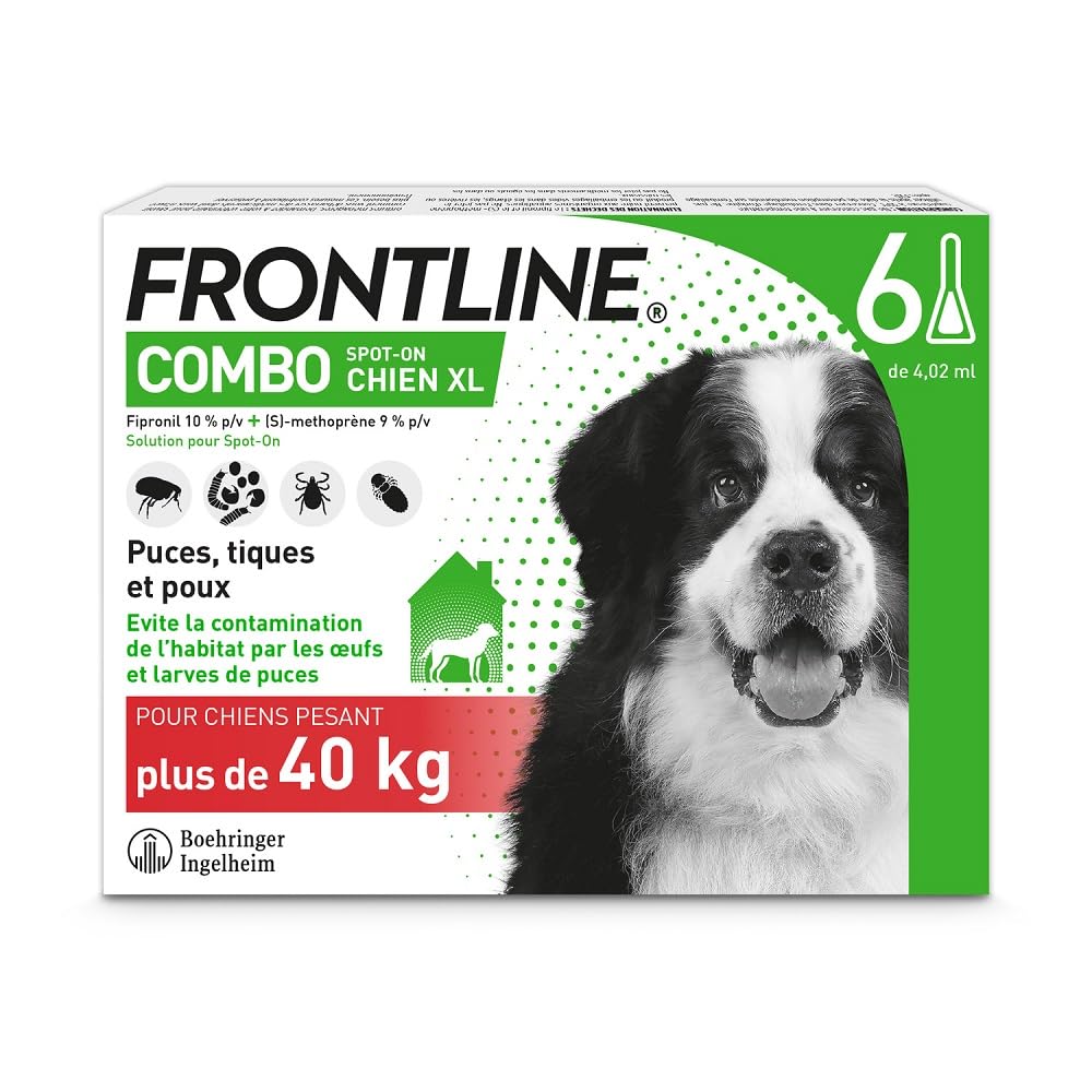 Frontline Combo Chien +40 kg anti-puces 6 pipettes