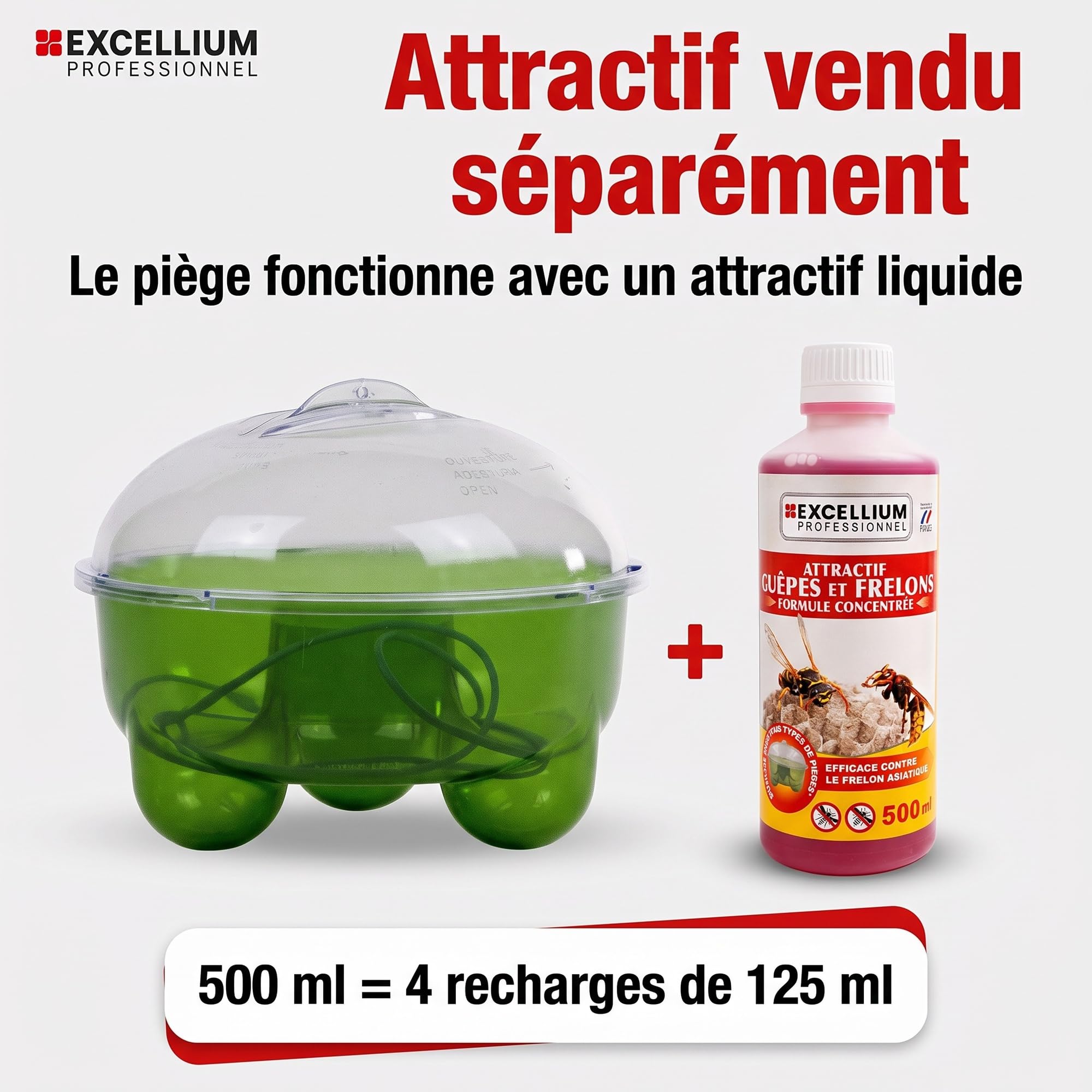 Excellium Professionnel piège à guêpes extérieur 2,4 L