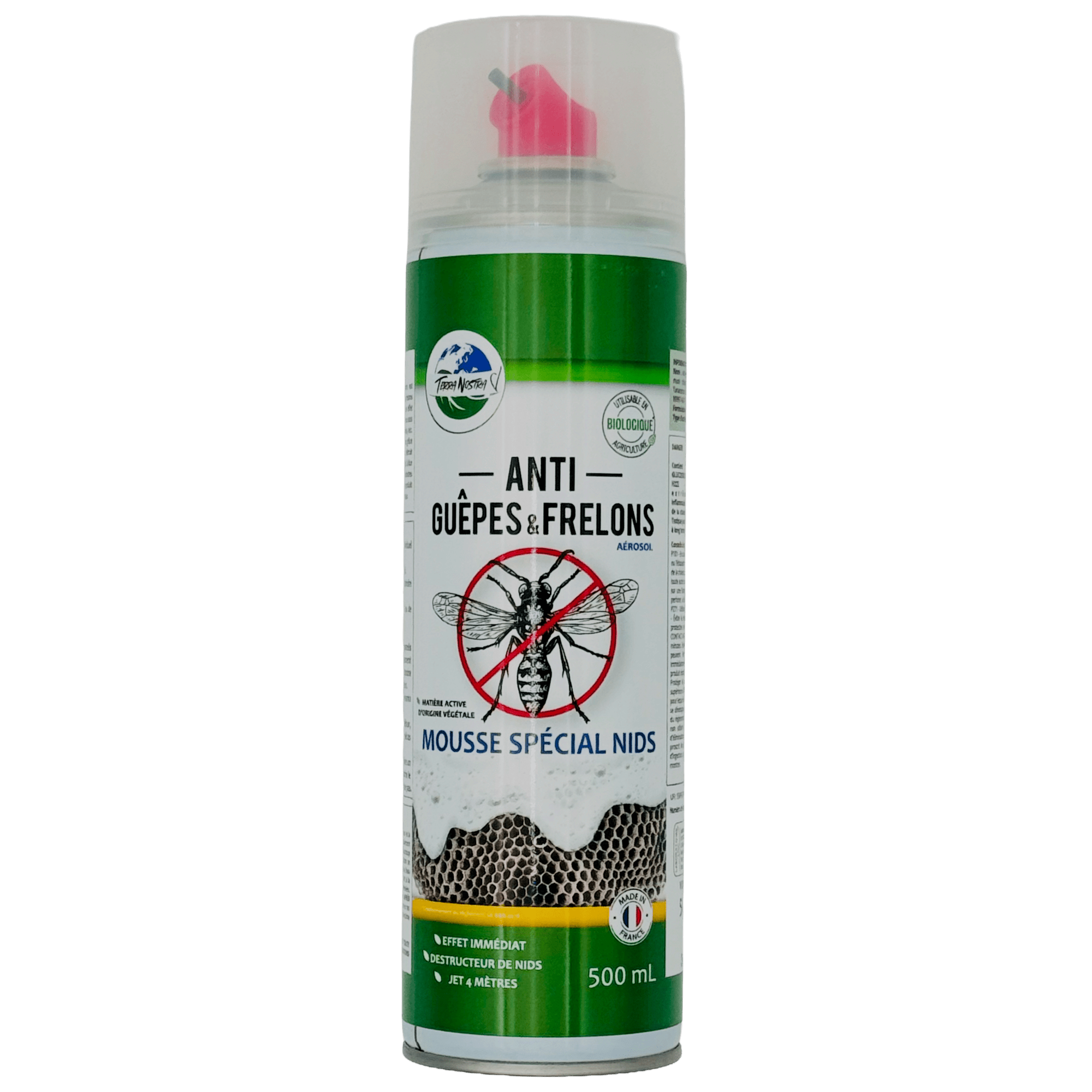 Terra Nostra Aérosol Mousse guêpes frelons 500ml jet 4m