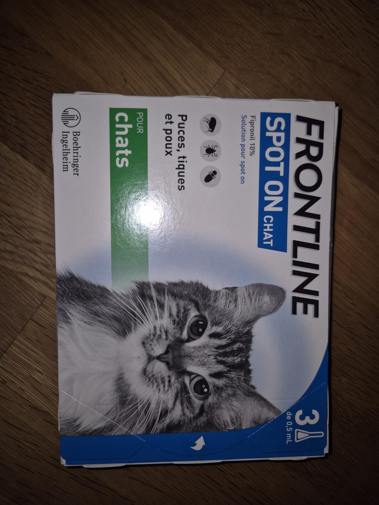 Frontline Spot On Chat antiparasitaire 3 pipettes puces tiques