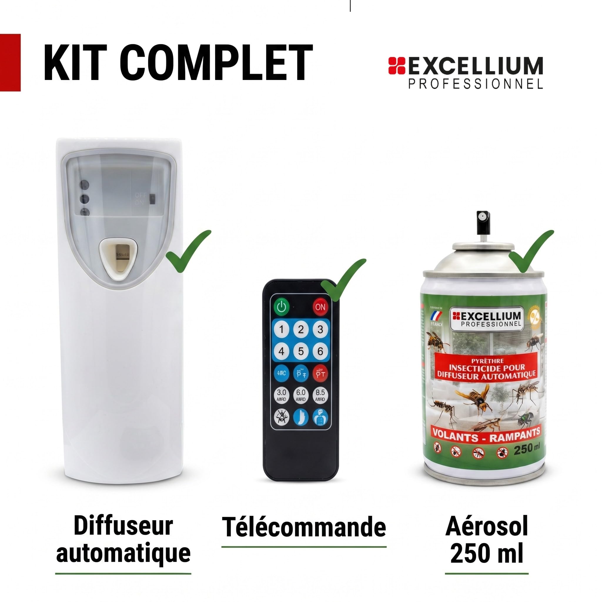 Excellium kit diffuseur auto insecticide pyrèthre 250 ml
