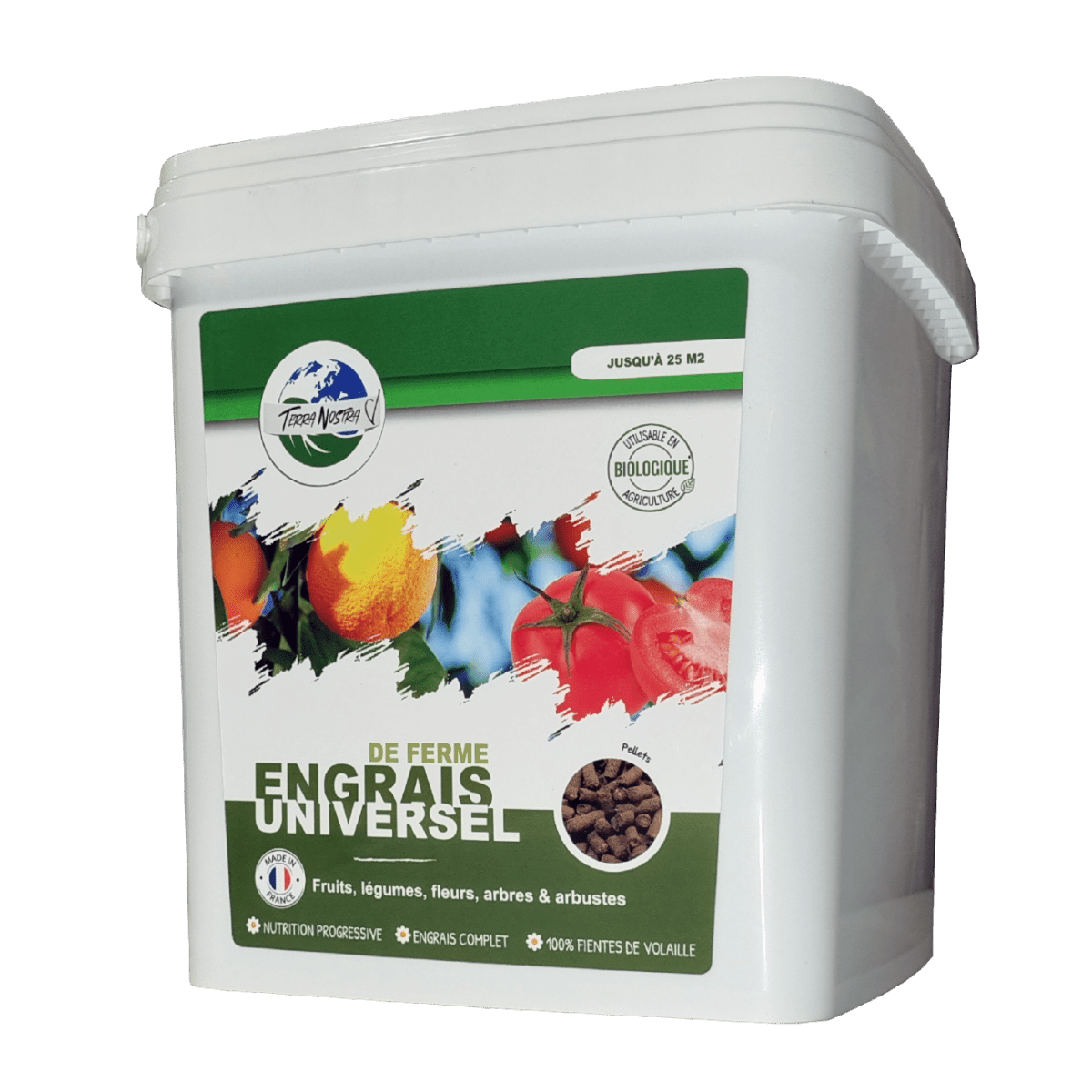 Terra Nostra Engrais Ferme Pellets Seau 3Kg Universel