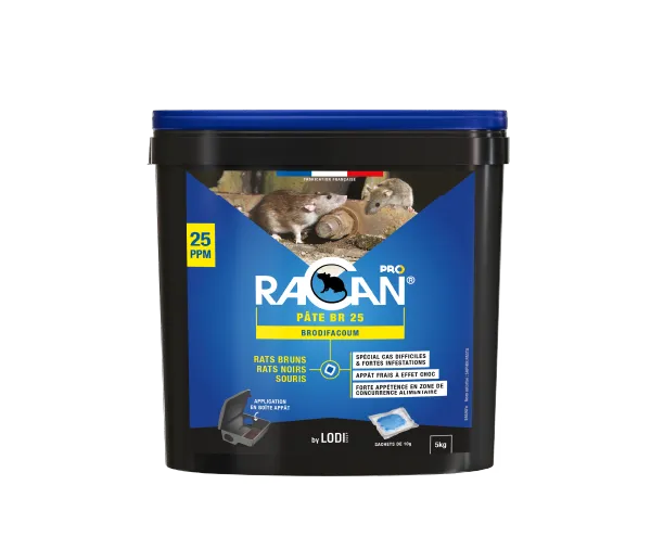 Racan Pâte BR 25 raticide pâte 5 kg brodifacoum