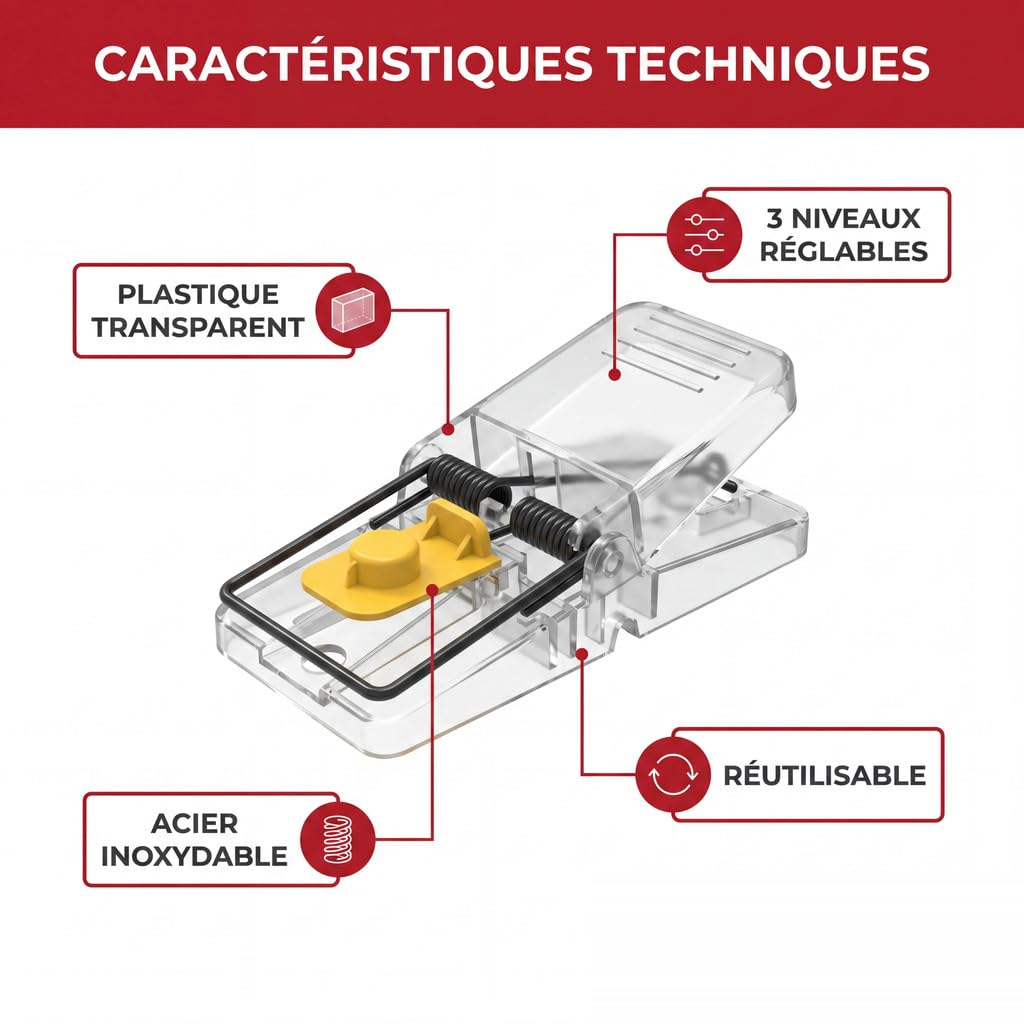 Excellium Professionnel tapette rats transparente