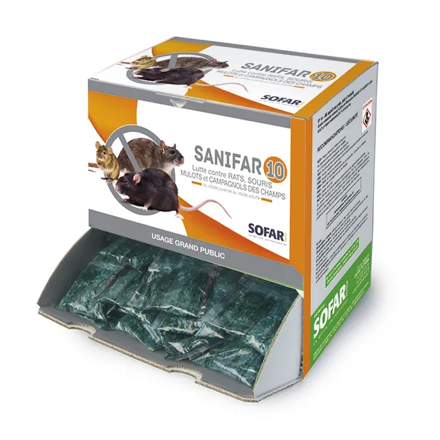 Ratunion 2000 Sanifar 10 raticide avoine sachets 40g