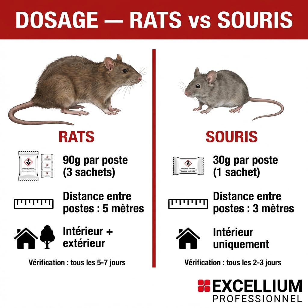 Excellium bloc appâts anti-rats souris 240 g hydrofuge
