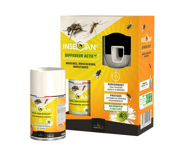 Aurodil Insectan Diffuseur Actif NF kit aérosol 250 mL mouches