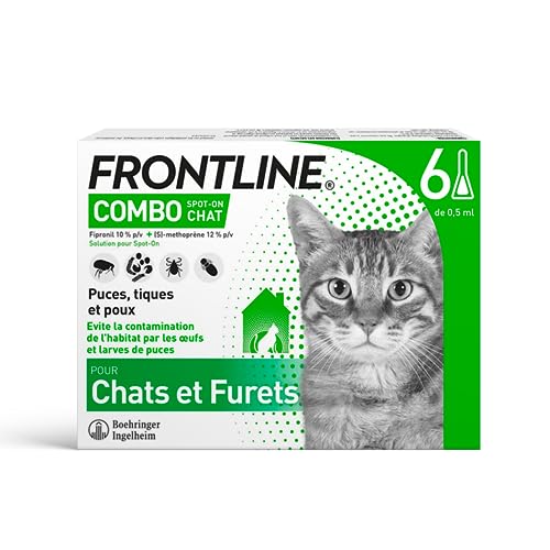 Frontline Combo Chat spot-on antiparasitaire 6 pipettes anti-larves
