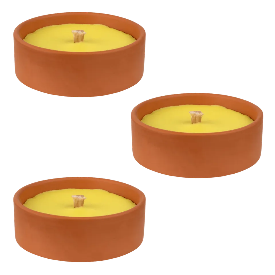 Terra Nostra Citronnelle bougie anti-moustique terre cuite lot 3
