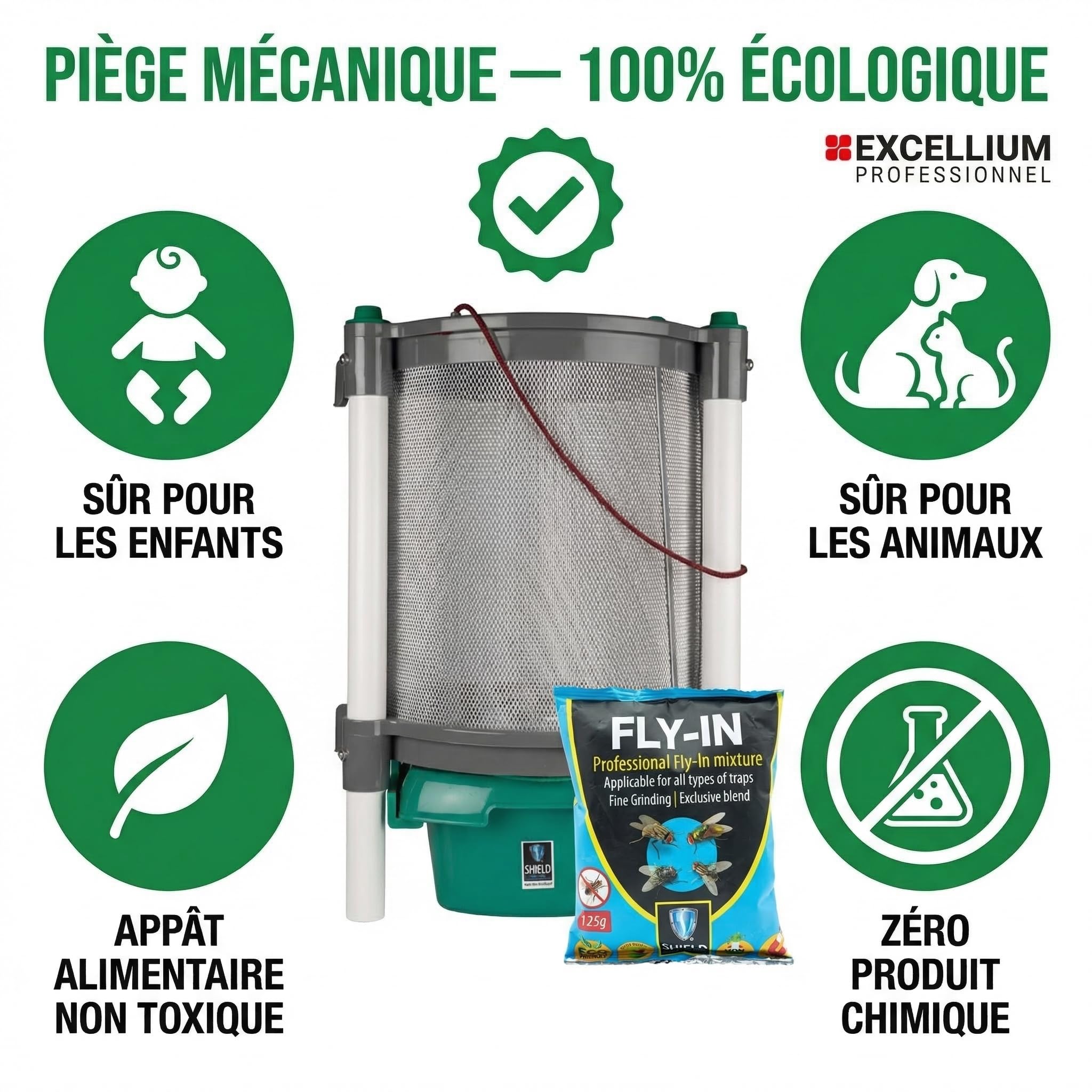 Excellium Professionnel piège mouches grande capacité