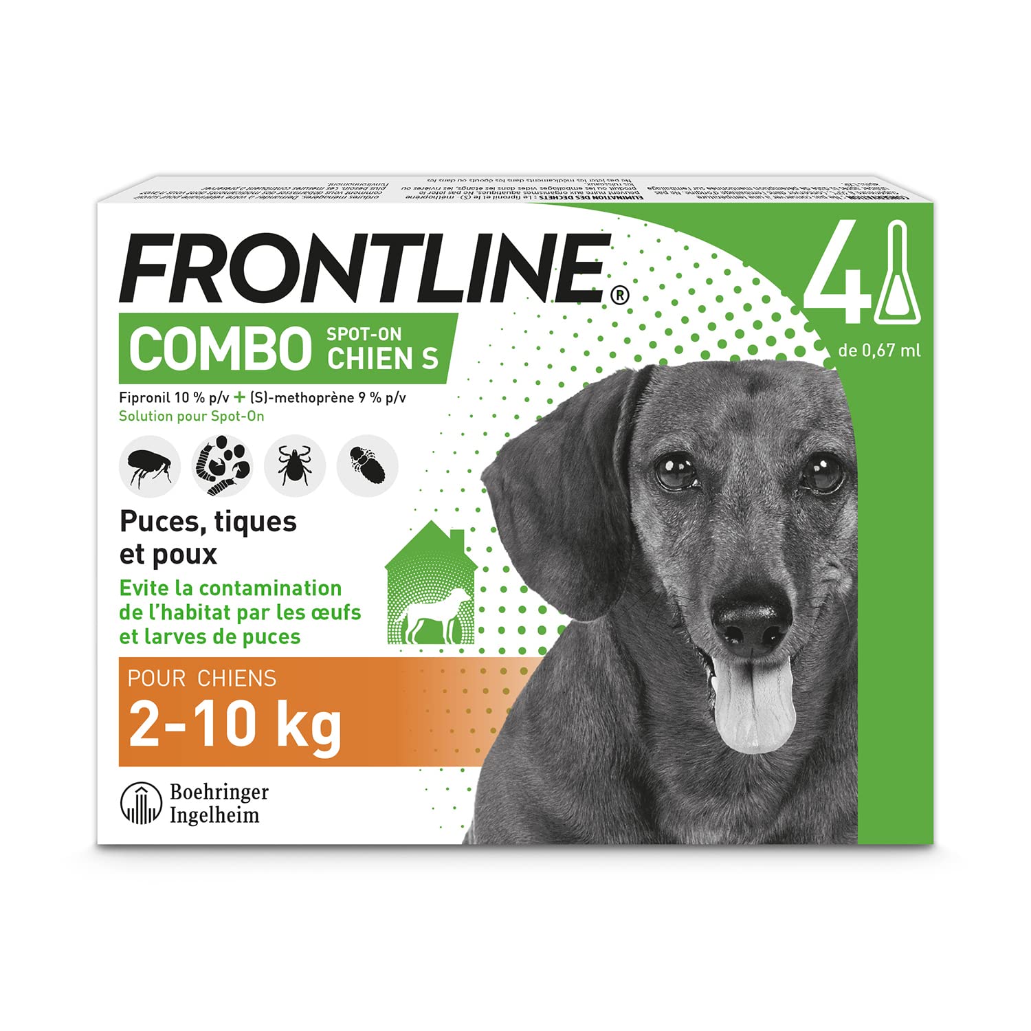 Frontline Combo L pipettes chien 20-40 kg 6 pipettes puces habitat