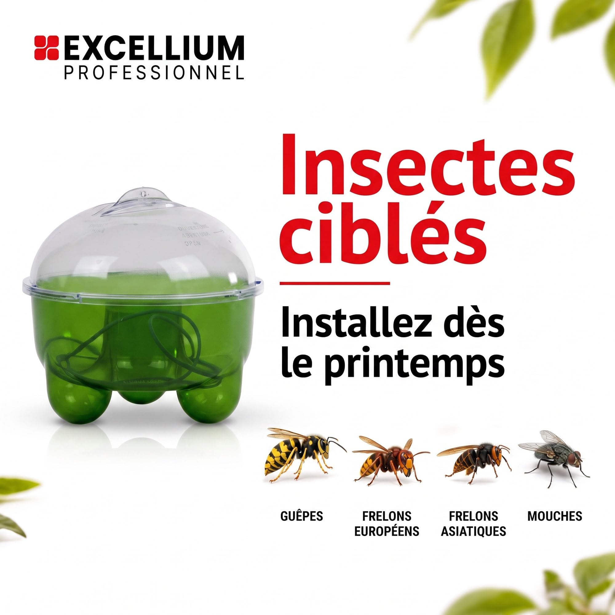 Excellium Professionnel piège à guêpes extérieur 2,4 L