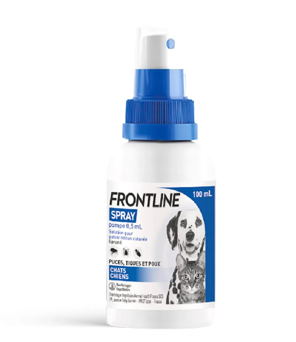 Frontline Spray antiparasitaire chien chat 100ml puces tiques