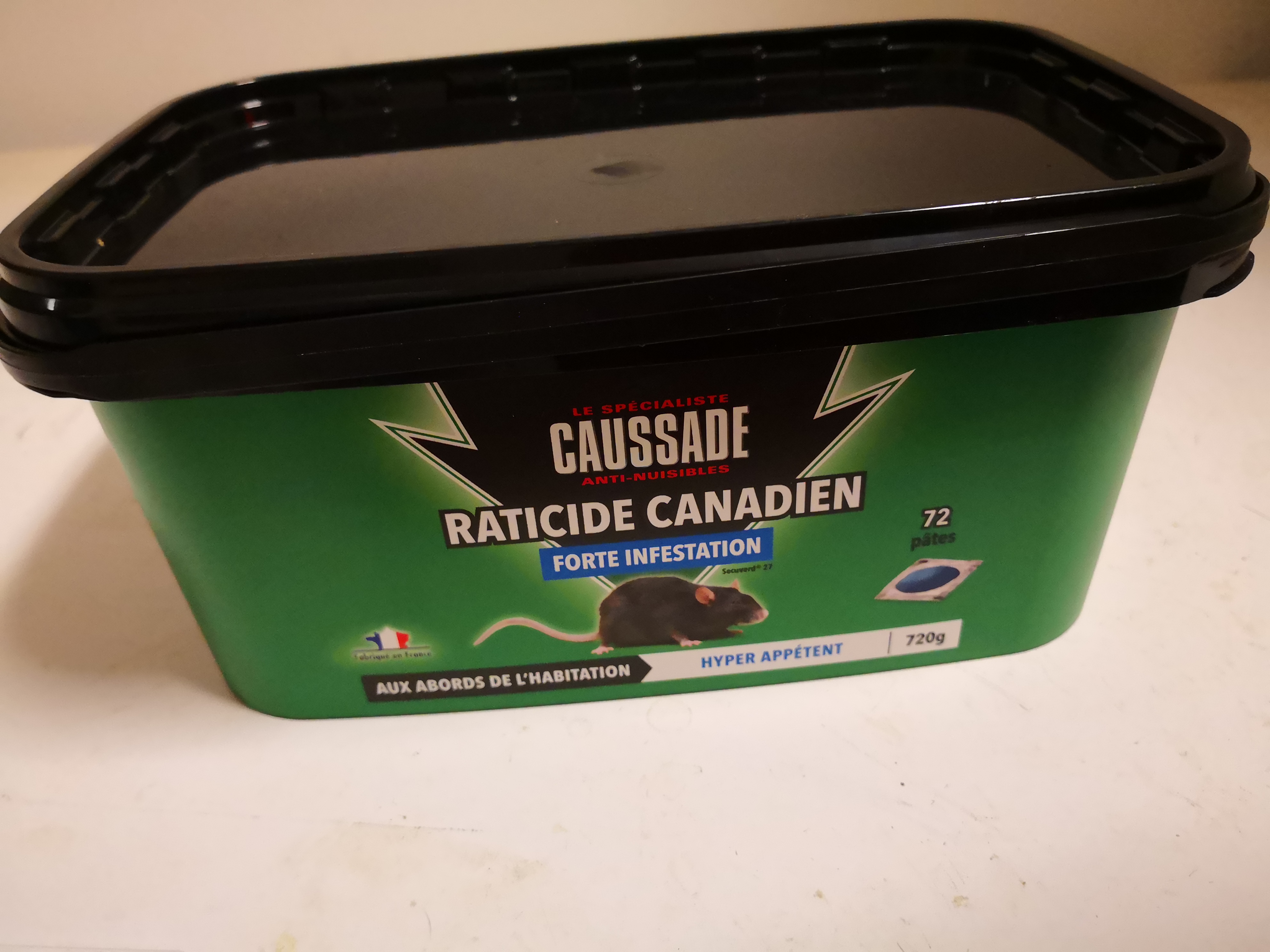 Caussade Raticide Canadien pâtes anti-rats 72 appâts 720 g
